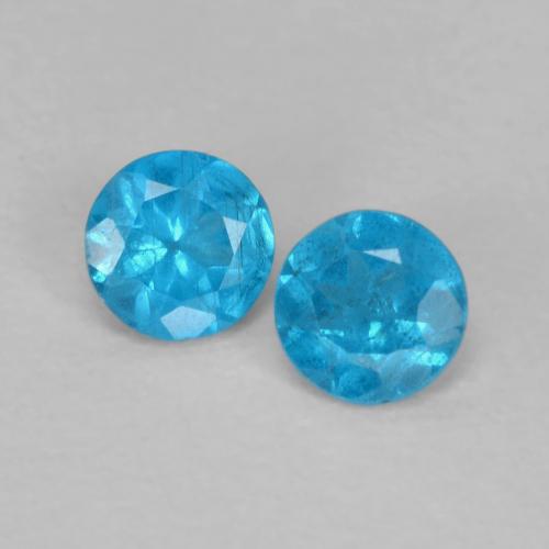 Medium Blue Apatite Gem - 0.2ct Round Facet (ID: 628156)