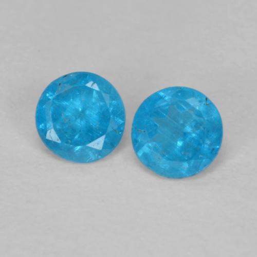 Azure Blue Apatite Gem - 0.2ct Round Facet (ID: 628157)