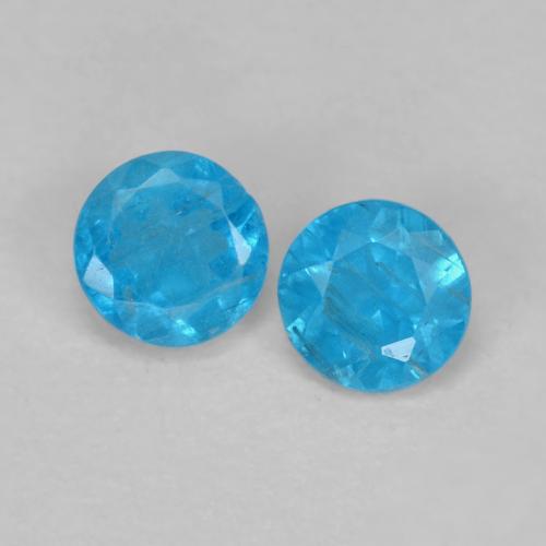Intense Blue Apatite Gem - 0.2ct Round Facet (ID: 628160)
