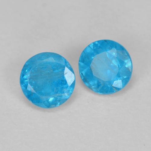 0.37 ctw Blue Apatite Stones, Natural Apatite in Round Facet Shape for Sale