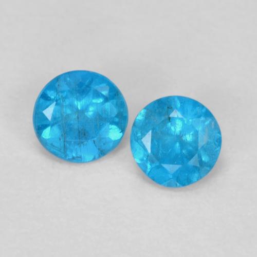 Intense Blue Apatite Gem - 0.2ct Round Facet (ID: 628162)