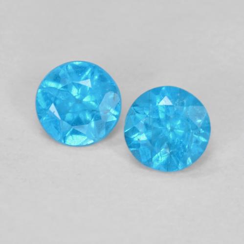 Intense Blue Apatite Gem - 0.2ct Round Facet (ID: 628164)