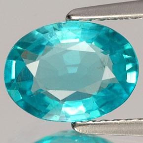 1.45 ct Blue Apatite Gemstone, Apatite Gem in Oval Facet Shape for Sale.