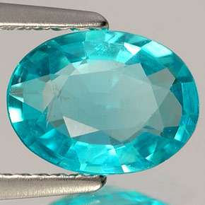 1.45 ct Blue Apatite Stone, Natural Apatite in Oval Facet Shape for Sale