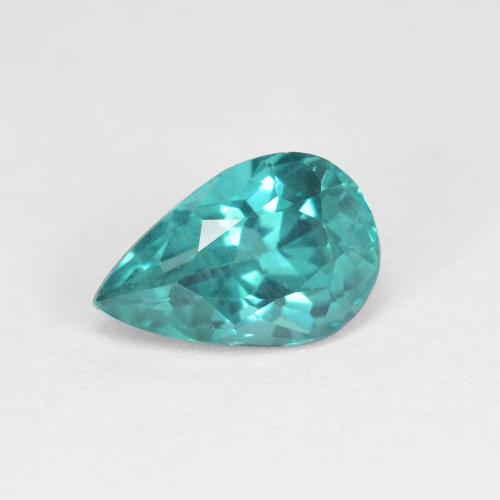 Apatite Turquoise pear facet de Madagascar, 8,3 x 5,5mm, poids de 1,17 ct, pierre gemme naturelle Chauffé de pureté vvs, 1 pièce Apatite, couleur Bleu verdâtre moyen, dureté Mohs de 5 à 5, Photo A