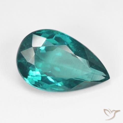 6.94 ct Turquoise Apatite Stone, Natural Apatite in Pear Facet Shape for Sale