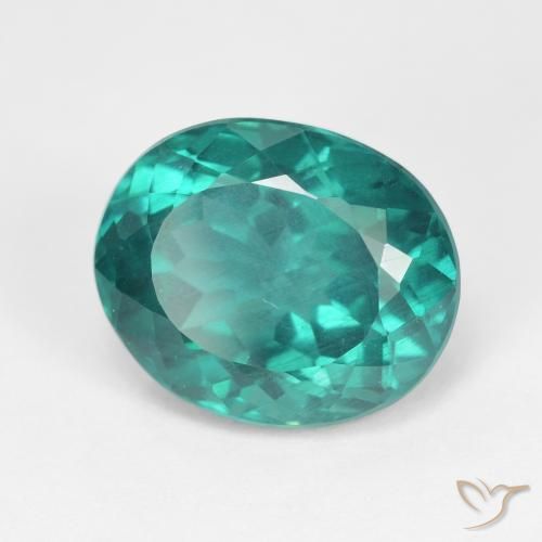 7.14 ct Turquoise Apatite Stone, Natural Apatite in Oval Facet Shape for Sale