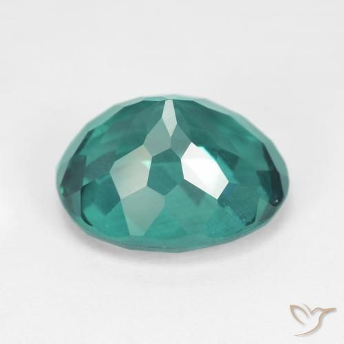 Apatite Gemstone in 12.9 x 10.6 mm Size for Sale, Apatite Stone in Dark Green Blue Color