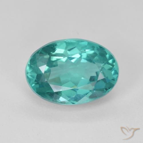 5.33 ct Blue Green Apatite, 12.5 x 8.9 mm Oval Cut From Madagascar, Photo A