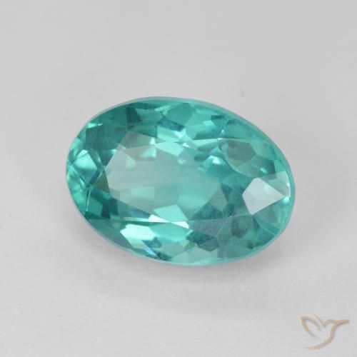5.33 ct Turquoise Apatite Stone, Natural Apatite in Oval Facet Shape for Sale