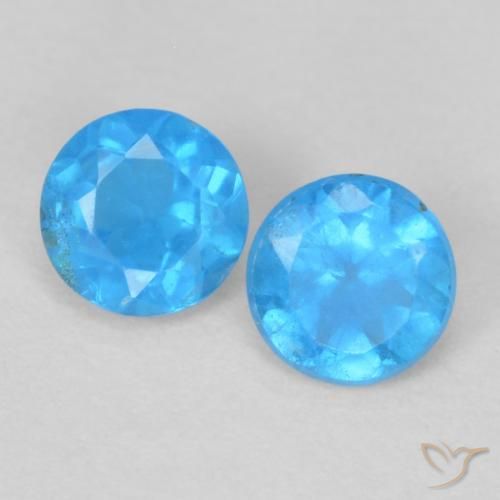 0.33 ct Blue Apatite, 3.5 mm Round Cut From Madagascar, Photo A