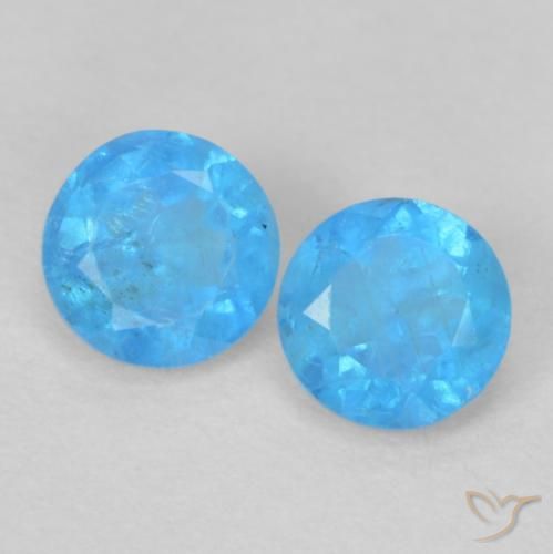 0.37 ct Blue Apatite, 3.6 mm Round Cut From Madagascar, Photo A