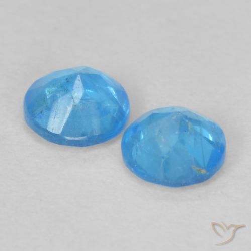 Apatite Gemstones in 3.5 mm (calibrated) Size for Sale, Apatite Stones in Deep Baby Blue Color
