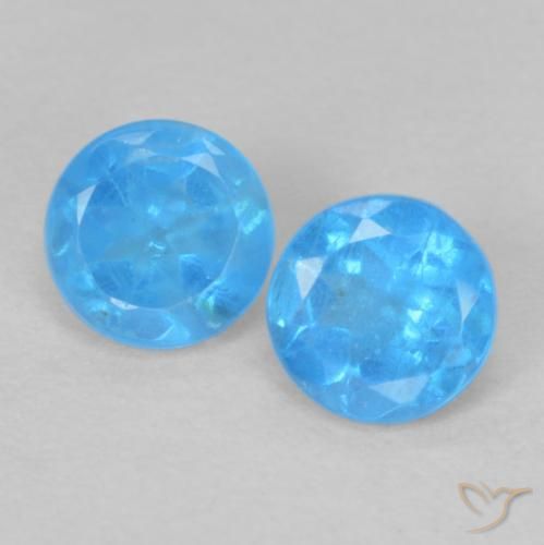 0.41 ct Blue Apatite, 3.6 mm Round Cut From Madagascar, Photo A