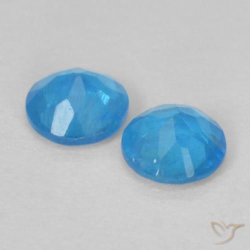 Apatite Gemstones in 3.5 mm (calibrated) Size for Sale, Apatite Stones in Intense Azure Blue Color
