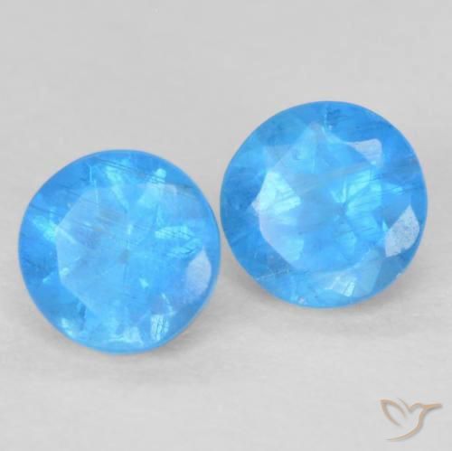 0.4 ct Blue Apatite, 3.5 mm Round Cut From Madagascar, Photo A