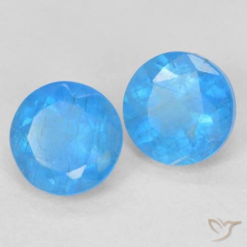 0.41 ct Blue Apatite, 3.6 mm Round Cut From Madagascar, Photo A