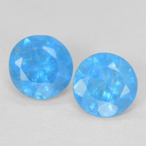 0.31 ct Blue Apatite, 3.5 mm Round Cut From Madagascar, Photo A