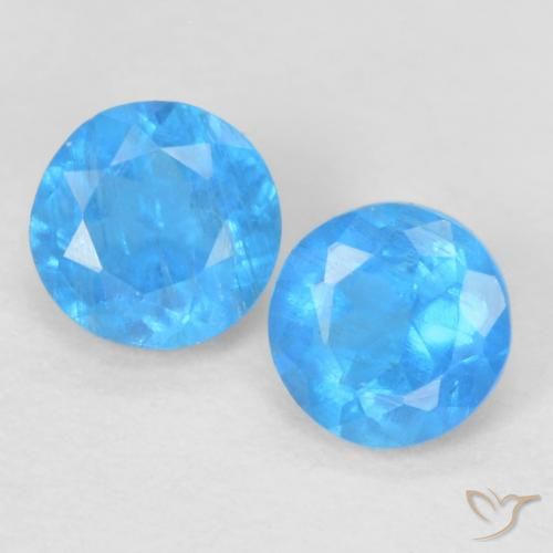 0.38 ct Blue Apatite, 3.6 mm Round Cut From Madagascar, Photo A