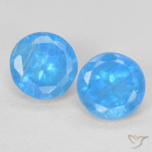 0.41 ct Blue Apatite, 3.5 mm Round Cut From Madagascar, Photo A