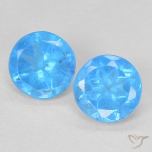 0.36 ct Blue Apatite, 3.5 mm Round Cut From Madagascar, Photo A