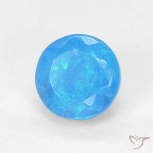 0.22 ct Blue Apatite Stone, Natural Apatite in Round Facet Shape for Sale