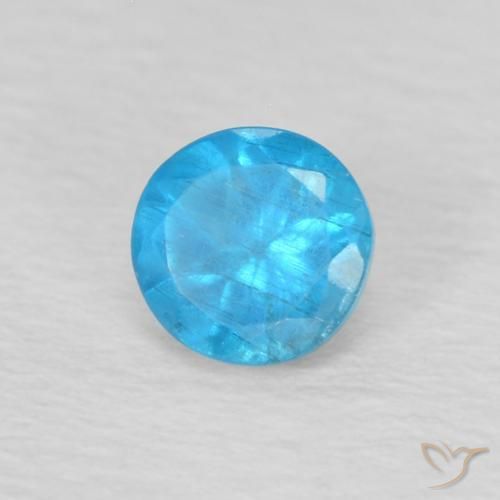 0.23 ct Blue Apatite Stone, Natural Apatite in Round Facet Shape for Sale