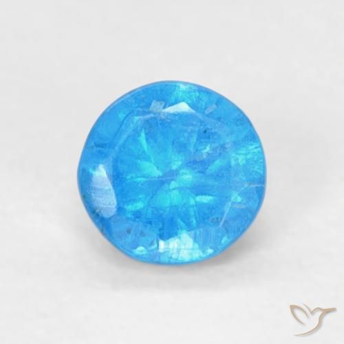 0.19ct Natural Deep Azure Apatite, Round, VS