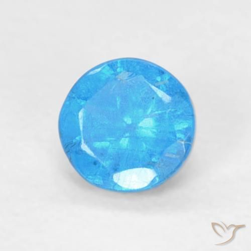 0.19 ct Blue Apatite Stone, Natural Apatite in Round Facet Shape for Sale