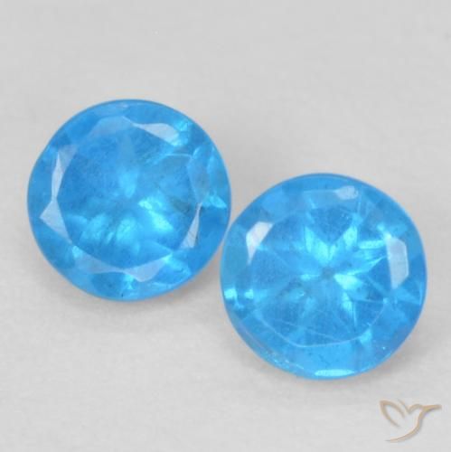 0.4 ct Blue Apatite, 3.6 mm Round Cut From Madagascar, Photo A