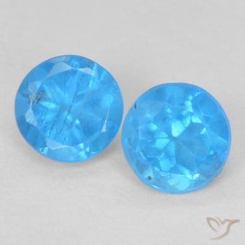 0.38 ct Blue Apatite, 3.6 mm Round Cut From Madagascar, Photo A