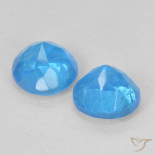 Apatite Gemstones in 3.5 mm (calibrated) Size for Sale, Apatite Stones in Intense Azure Blue Color