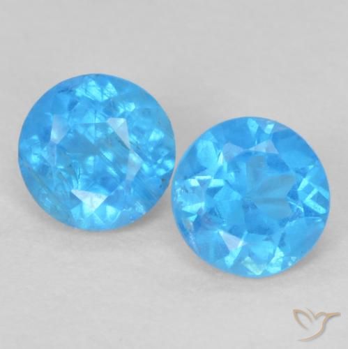 0.37 ct Blue Apatite, 3.6 mm Round Cut From Madagascar, Photo A