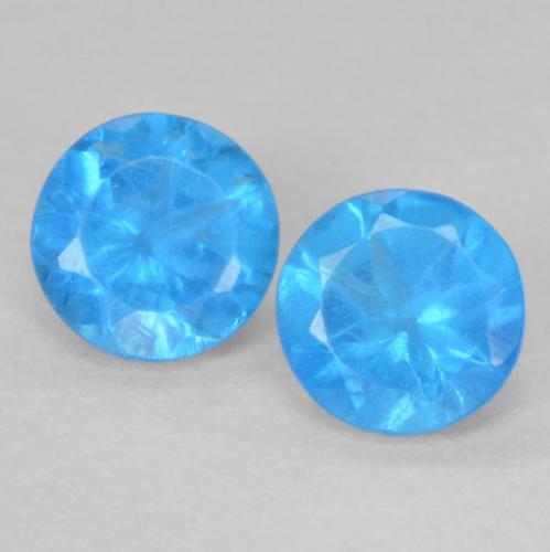 0.39 ct Blue Apatite, 3.6 mm Round Cut From Madagascar, Photo A