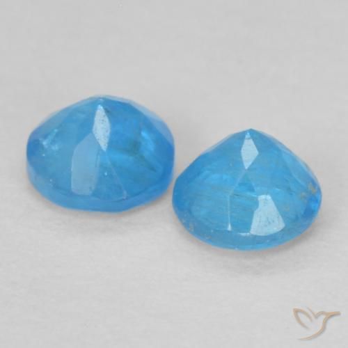 Apatite Gemstones in 3.5 mm (calibrated) Size for Sale, Apatite Stones in Intense Azure Blue Color