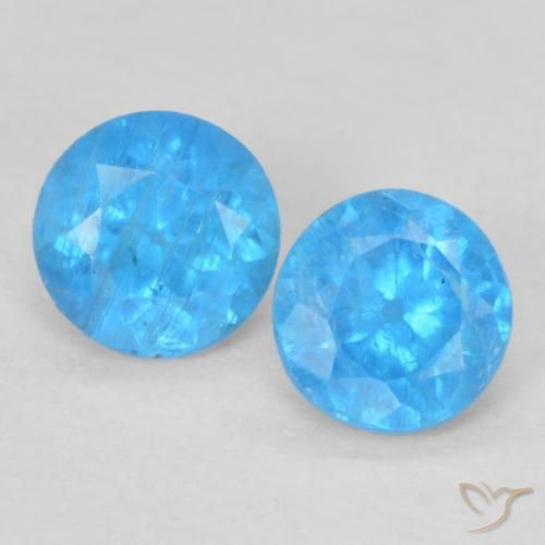 0.36 ct Blue Apatite, 3.6 mm Round Cut From Madagascar, Photo A