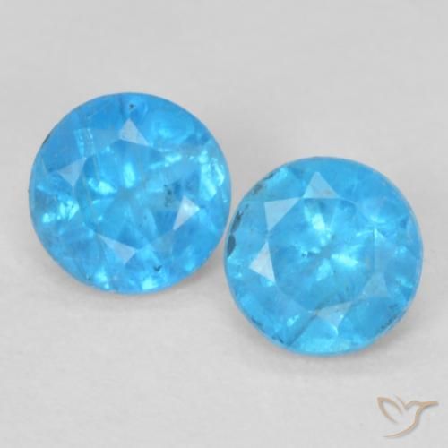 0.33 ct Blue Apatite, 3.6 mm Round Cut From Madagascar, Photo A