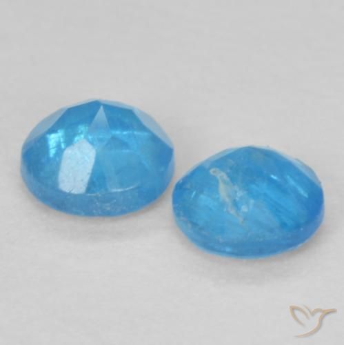 Apatite Gemstones in 3.5 mm (calibrated) Size for Sale, Apatite Stones in Deep Azure Color