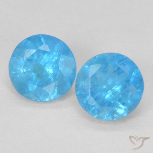 0.38 ct Blue Apatite, 3.5 mm Round Cut From Madagascar, Photo A