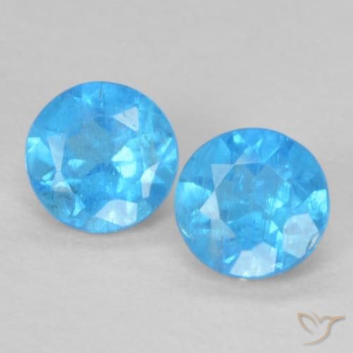 0.38ctw Natural Deep Azure Apatite, Round, VS-SI