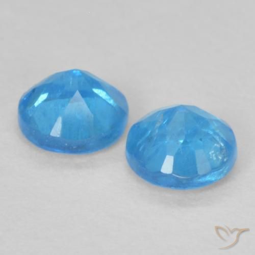 Apatite Gemstones in 3.5 mm (calibrated) Size for Sale, Apatite Stones in Deep Azure Color