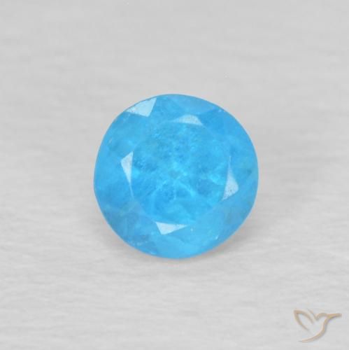 0.24ct Natural Medium Blue Apatite, Round, VS