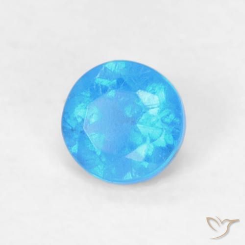 0.18 ct Blue Apatite Stone, Natural Apatite in Round Facet Shape for Sale
