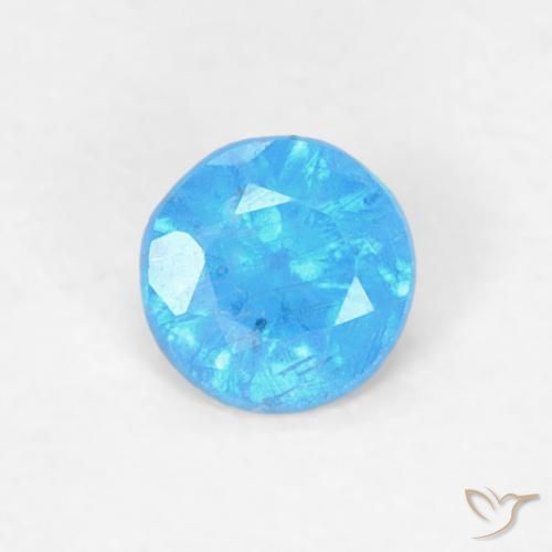 0.13 ct Blue Apatite, 3.4 mm Round Cut From Madagascar, Photo A