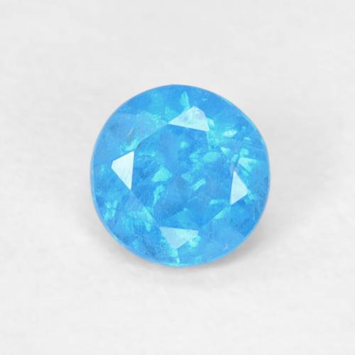 0,2 ct runder blauer Apatit aus Madagaskar, Größe 3,6mm, Garantiert natürlicher Edelstein, VVS-VS Reinheit, 1 Stück Apatit in Mittelblau Farbe, Mohs-Härte von 5 - 5, Photo A