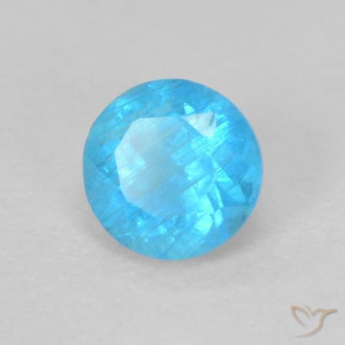 0.24 ct Blue Apatite Stone, Natural Apatite in Round Facet Shape for Sale