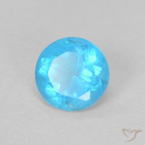 0.20 ct Blue Apatite Stone, Natural Apatite in Round Facet Shape for Sale