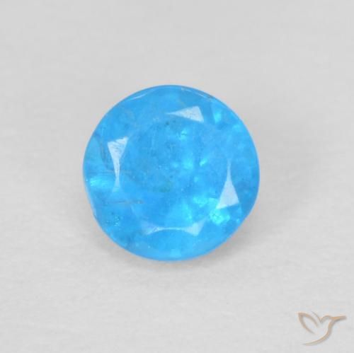 0.22 ct Blue Apatite, 3.6 mm Round Cut From Madagascar, Photo A