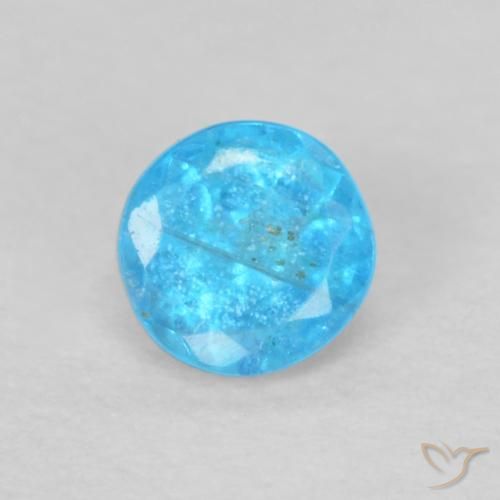0.19 ct Blue Apatite, 3.4 mm Round Cut From Madagascar, Photo A