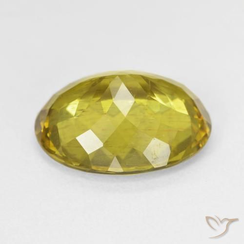 Apatite Gemstone in 16.5 x 13.4 mm Size for Sale, Apatite Stone in Brownish Yellow Color